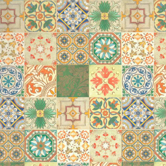 Colorful Mixed Tiles Florentine Print Paper ~ Kartos Italy